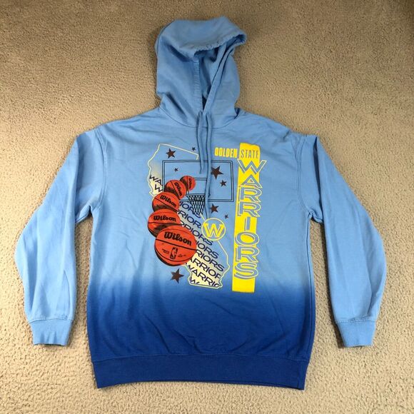 Golden State Warriors Hoodie Mens Medium Blue Pullover NBA Basketball Sweatshirt - Picture 1 of 6